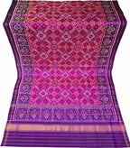 Multicolor Semi Patan Patola Handloom Single Ikat Dupatta - Luxurion World- Crafted Heirlooms