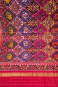 Multicolor Semi Patan Patola Handloom Single Ikat Dupatta - Luxurion World- Crafted Heirlooms