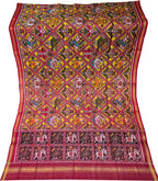Multicolor Semi Patan Patola Handloom Single Ikat Dupatta - Luxurion World- Crafted Heirlooms
