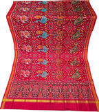 Multicolor Semi Patan Patola Handloom Single Ikat Dupatta - Luxurion World- Crafted Heirlooms