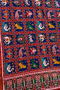 Multicolor Pure Silk Handloom Double Ikat Patan Patola Dupatta - Luxurion World- Crafted Heirlooms