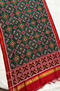 Green Pure Silk Handloom Double Ikat Patan Patola Dupatta - Luxurion World- Crafted Heirlooms