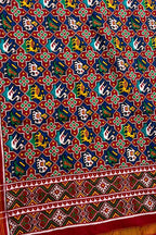 Multicolor Pure Silk Handloom Double Ikat Patan Patola Dupatta - Luxurion World- Crafted Heirlooms