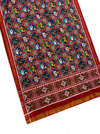 Multicolor Pure Silk Handloom Double Ikat Patan Patola Dupatta - Luxurion World- Crafted Heirlooms