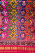 Multicolor Single Ikat Patan Patola Handloom Pure Silk Dupatta