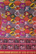 Multicolor Single Ikat Patan Patola Handloom Pure Silk Dupatta