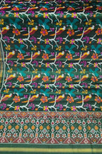 Green Single Ikat Patan Patola Handloom Pure Silk Dupatta