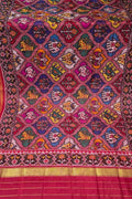 Multicolor Single Ikat Patan Patola Handloom Pure Silk Dupatta