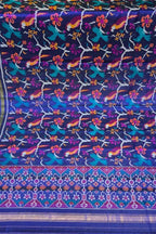Purple Single Ikat Patan Patola Handloom Pure Silk Dupatta