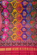 Multicolor Single Ikat Patan Patola Handloom Pure Silk Dupatta