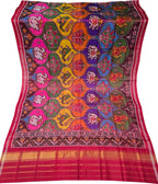 Multicolor Single Ikat Patan Patola Handloom Pure Silk Dupatta
