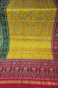 Yellow Single Ikat Patan Patola Handloom Pure Silk Dupatta