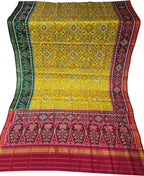 Yellow Single Ikat Patan Patola Handloom Pure Silk Dupatta