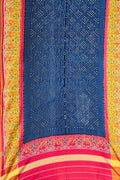 Blue Patola Silk Handloom Dupatta with Hand Bandhej - Luxurion World