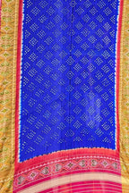 Blue Patola Handloom Silk Bandhej Dupatta - Luxurion World