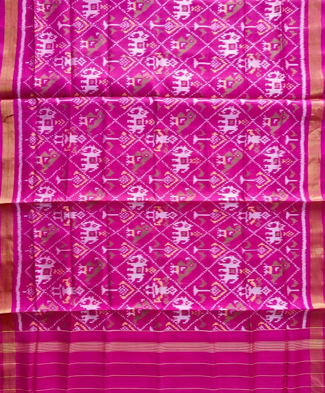 Stunning Pink Patola Handloom Silk Dupatta - Luxurion World