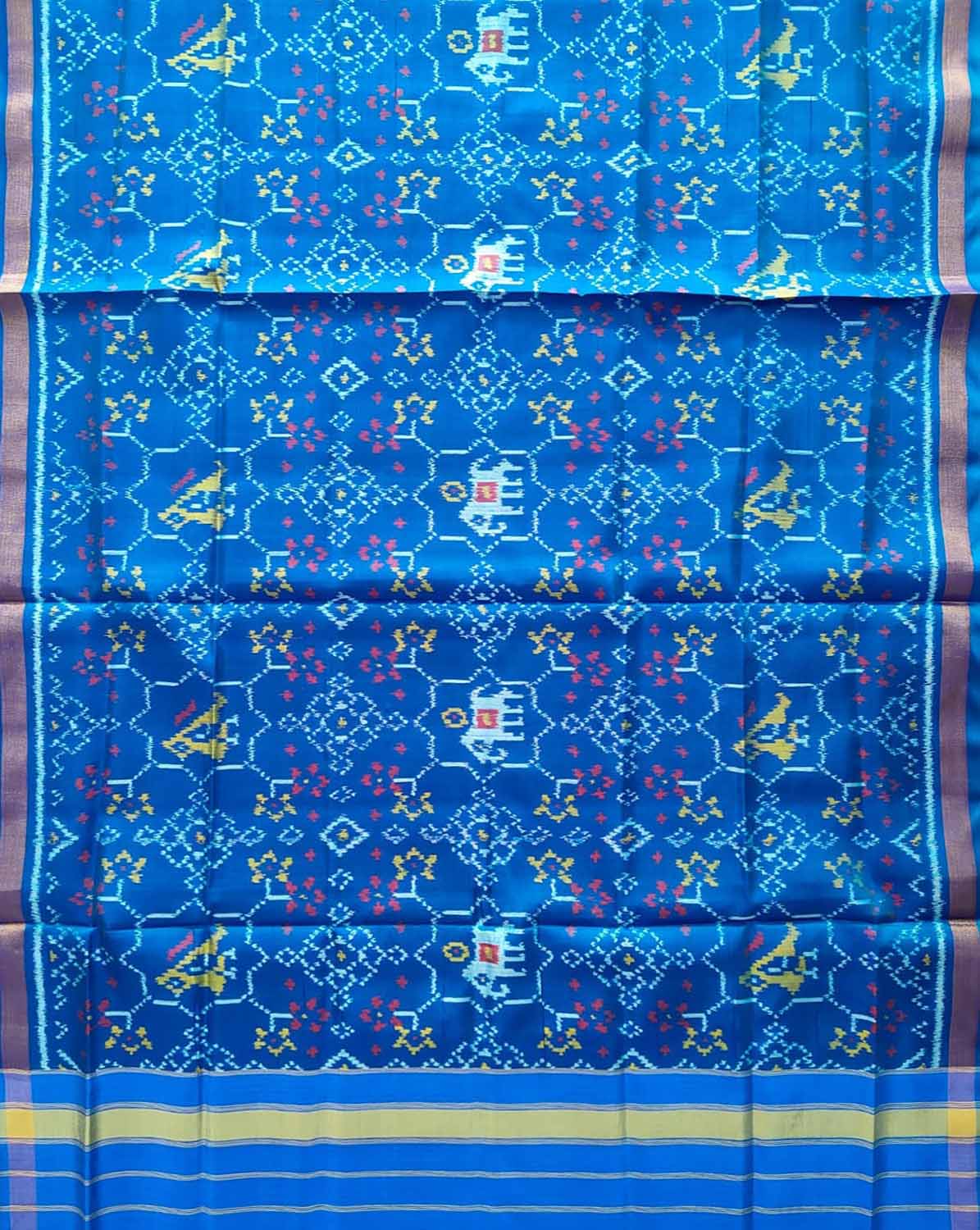 Blue Patola Handloom Silk Dupatta - Pure Elegance - Luxurion World