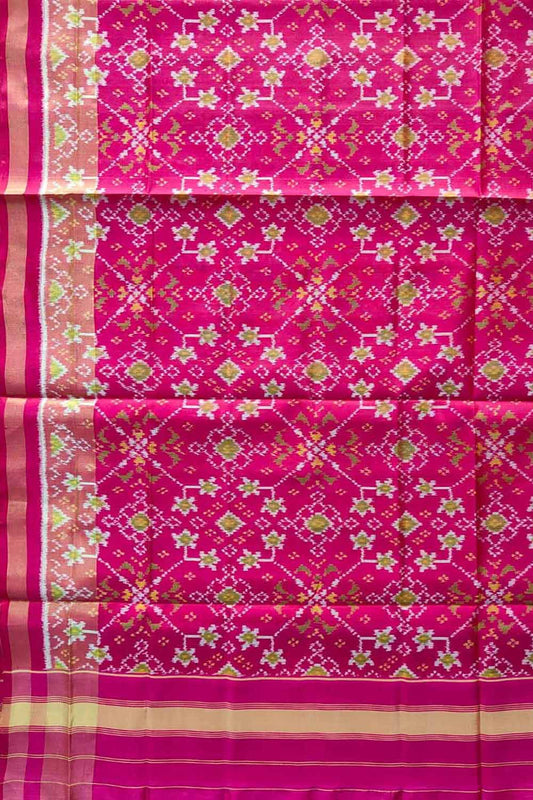 Stunning Pink Patola Silk Dupatta - Handloom Beauty - Luxurion World
