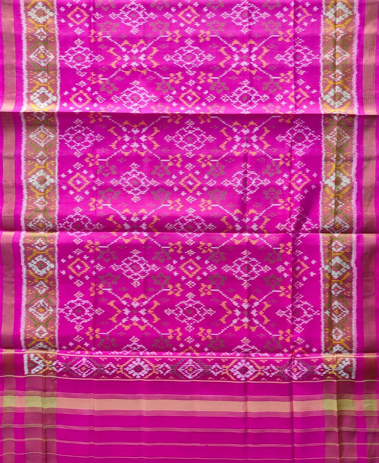 Stunning Pink Patola Handloom Silk Dupatta - Luxurion World