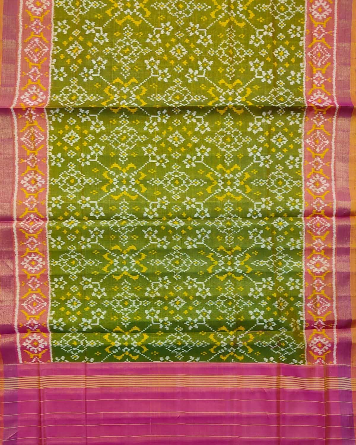 Stunning Green Patola Silk Dupatta Handloom - Luxurion World