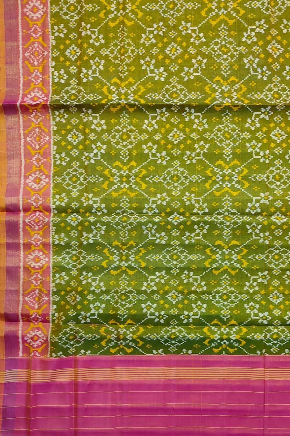 Stunning Green Patola Silk Dupatta Handloom - Luxurion World