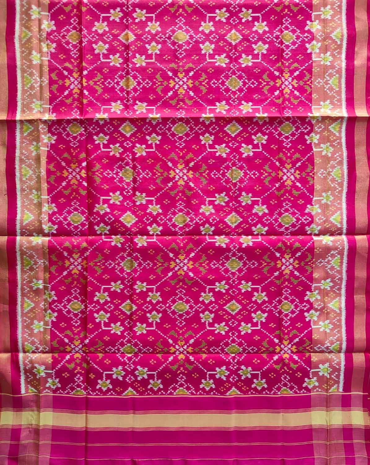 Stunning Pink Patola Handloom Silk Dupatta - Luxurion World