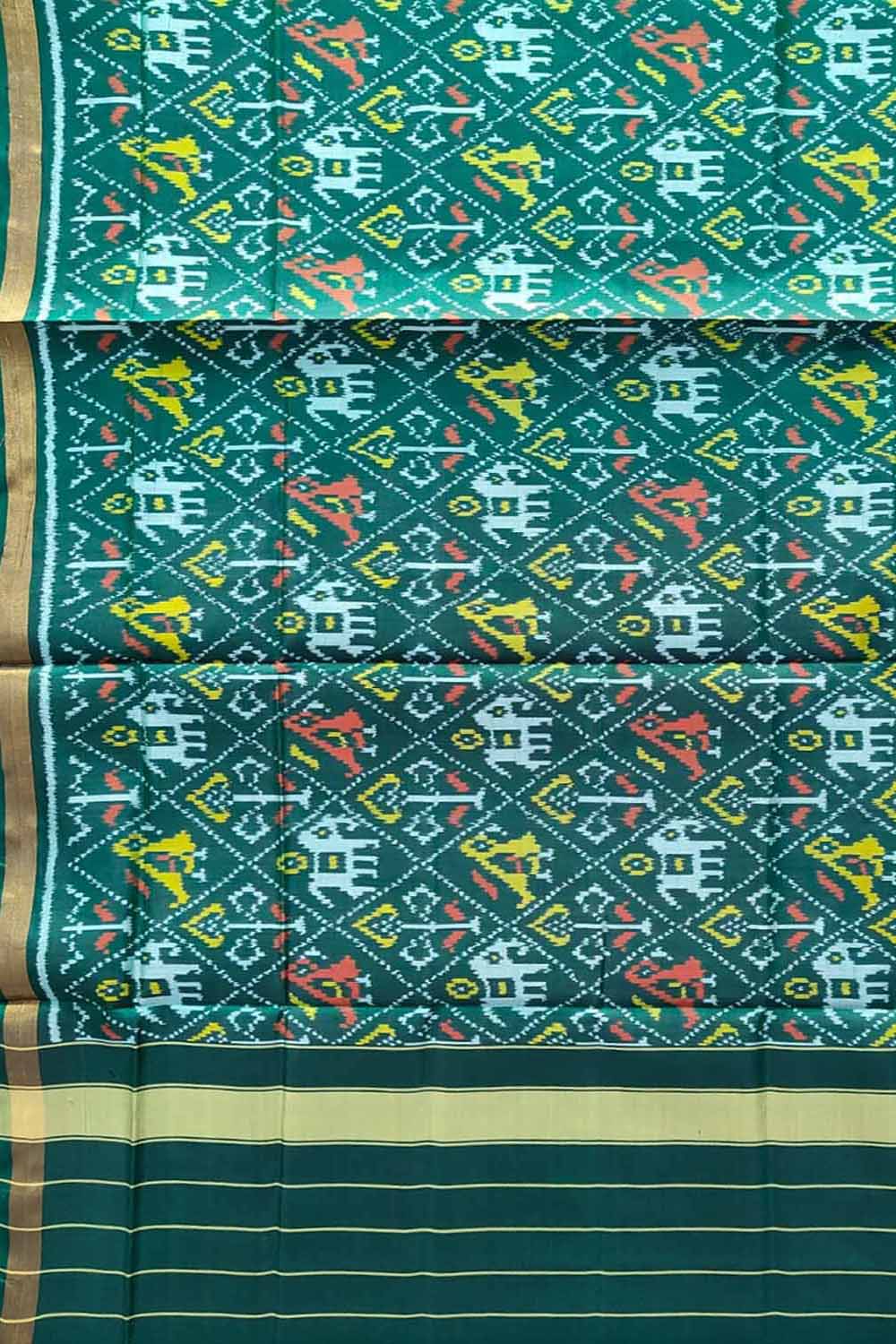 Green Patola Handloom Silk Dupatta - Pure Elegance - Luxurion World