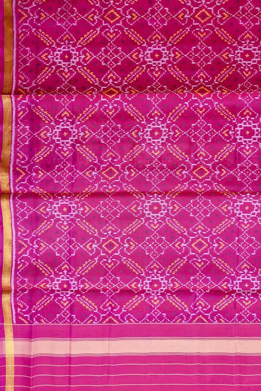 Stunning Pink Patola Silk Dupatta - Handloom Beauty