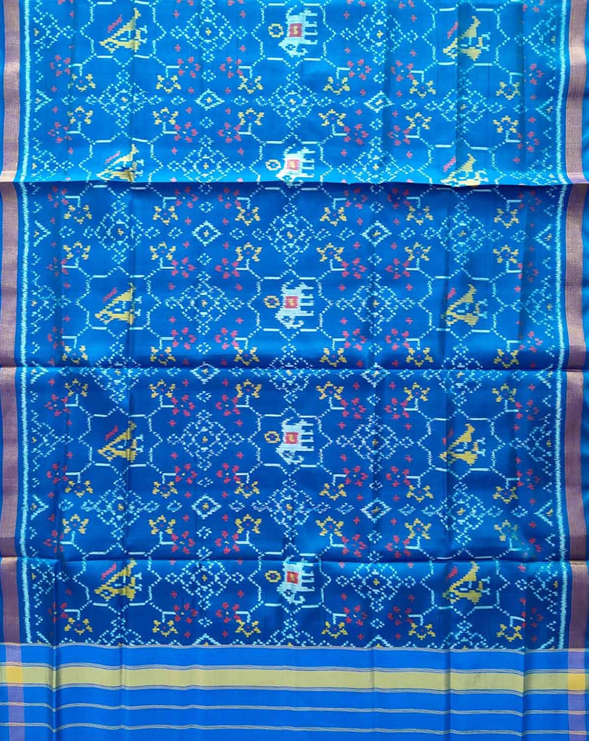 Blue Patola Handloom Silk Dupatta - Pure Elegance - Luxurion World