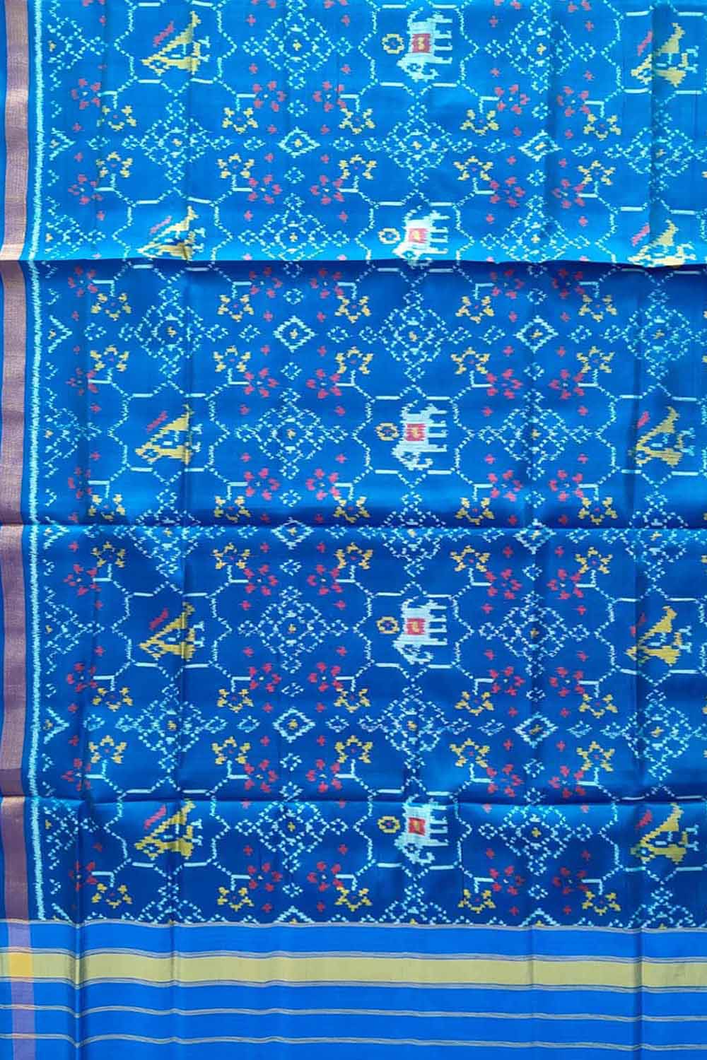 Blue Patola Handloom Silk Dupatta - Pure Elegance - Luxurion World