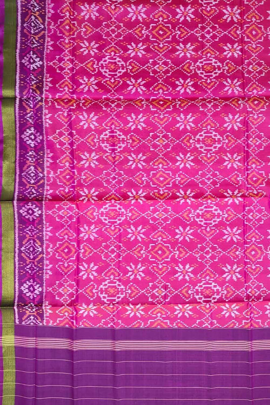 Stunning Pink Patola Silk Dupatta - Handloom Beauty