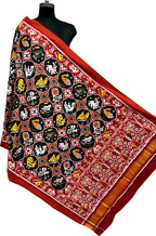 Multicolor Pure Silk Handloom Double Ikat Patan Patola Dupatta - Luxurion World- Crafted Heirlooms