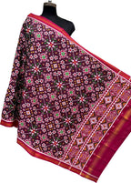 Multicolor Pure Silk Handloom Double Ikat Patan Patola Dupatta - Luxurion World- Crafted Heirlooms