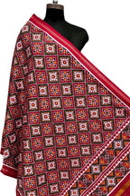 Multicolor Pure Silk Handloom Double Ikat Patan Patola Dupatta - Luxurion World- Crafted Heirlooms
