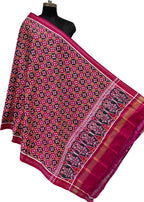 Multicolor Pure Silk Handloom Double Ikat Patan Patola Dupatta - Luxurion World- Crafted Heirlooms