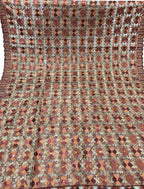 Brown Phulkari Embroidered Organza Silk Sequins Scallop Dupatta - Luxurion World