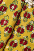 Luxurious and Elegant - Yellow Ajrakh Banarasi Silk Fabric ( 2.5 Mtr ) - Luxurion World