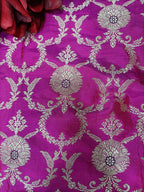 Pink Handloom Banarasi Pure Katan Silk Fabric ( 2.5 Mtr ) - Luxurion World