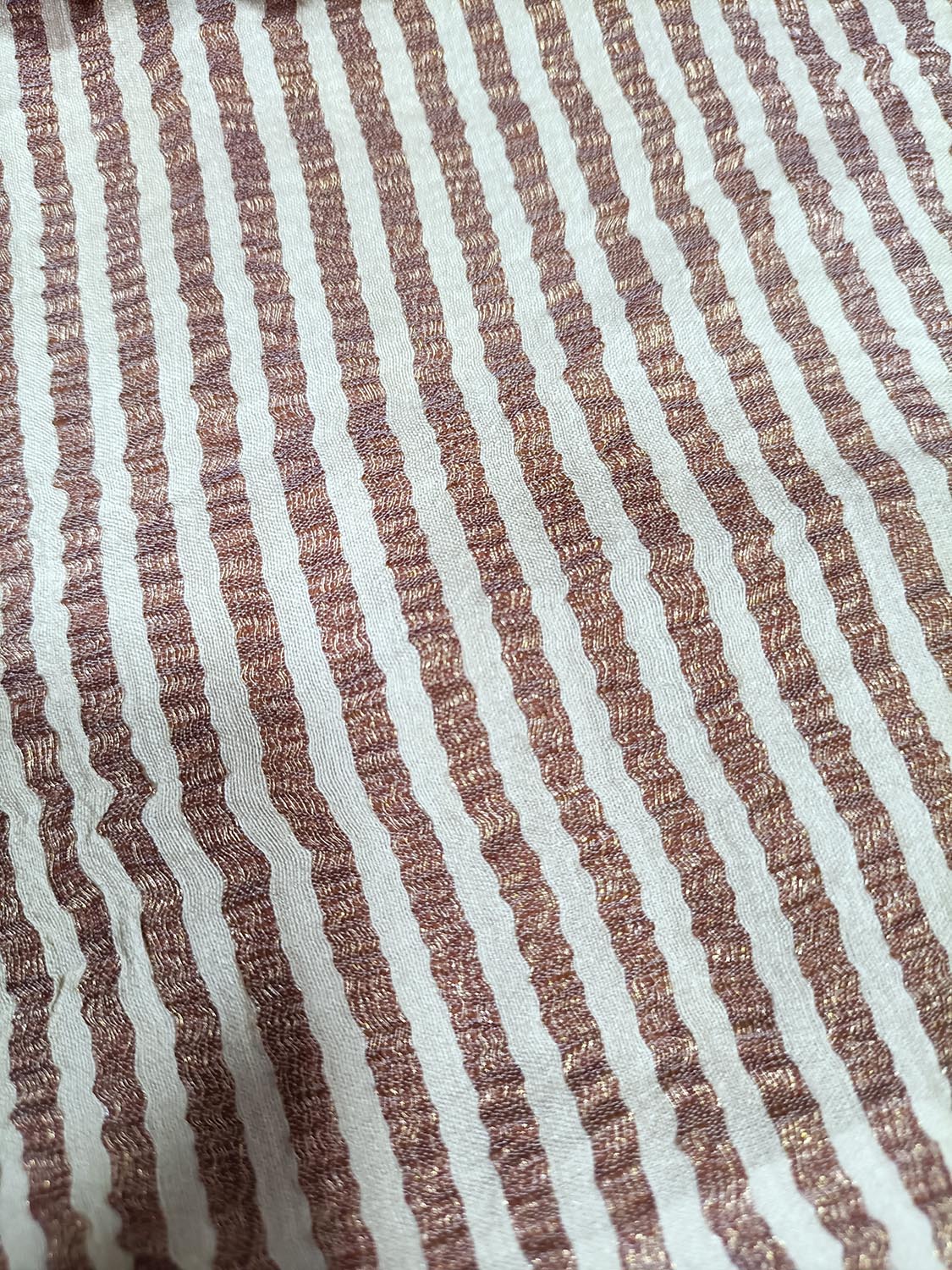 Dyeable Handloom Banarasi Pure Moonga Silk Stripe Design Fabric ( 2.5 Mtr ) - Luxurion World