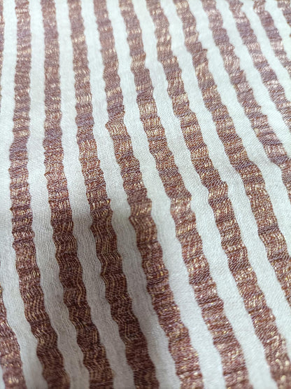 Dyeable Handloom Banarasi Pure Moonga Silk Stripe Design Fabric ( 2.5 Mtr ) - Luxurion World