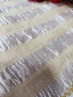 Dyeable Handloom Banarasi Pure Moonga Silk Stripe Design Fabric ( 2.5 Mtr ) - Luxurion World