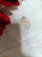Dyeable Handloom Banarasi Pure Moonga Silk Booti Design Fabric ( 2.5 Mtr ) - Luxurion World