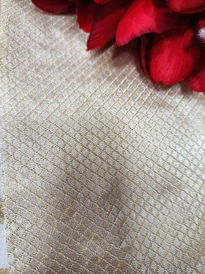 Dyeable Handloom Banarasi Pure Moonga Tissue Silk Fabric ( 2.5 Mtr ) - Luxurion World