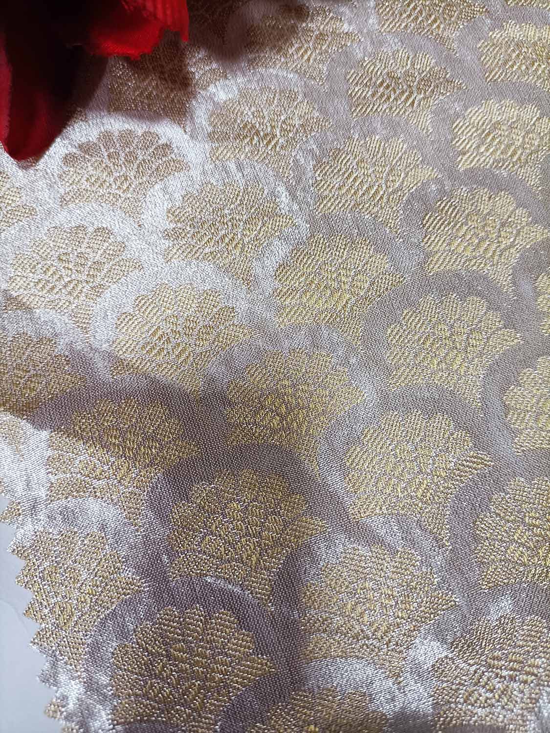 Dyeable Handloom Banarasi Pure Tissue Silk Fabric ( 2.5 Mtr ) - Luxurion World