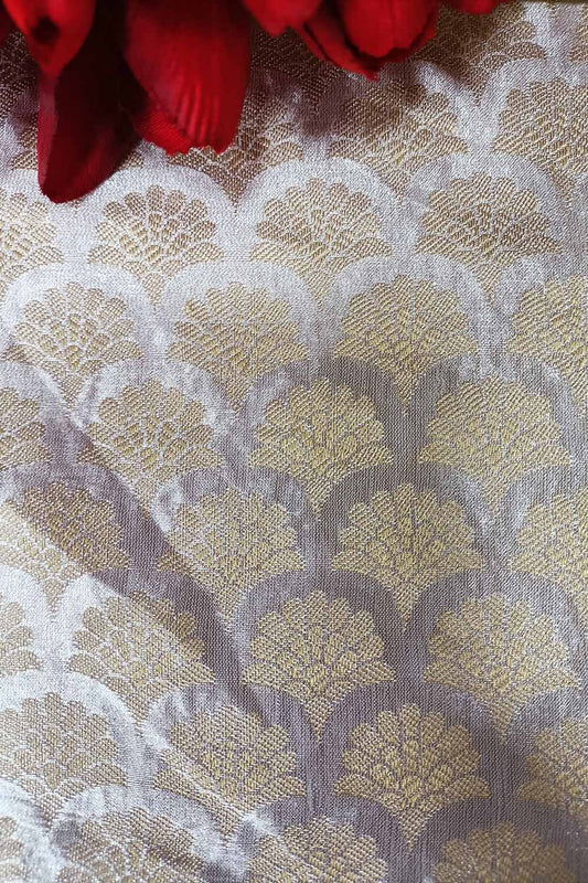 Dyeable Handloom Banarasi Pure Tissue Silk Fabric ( 2.5 Mtr ) - Luxurion World