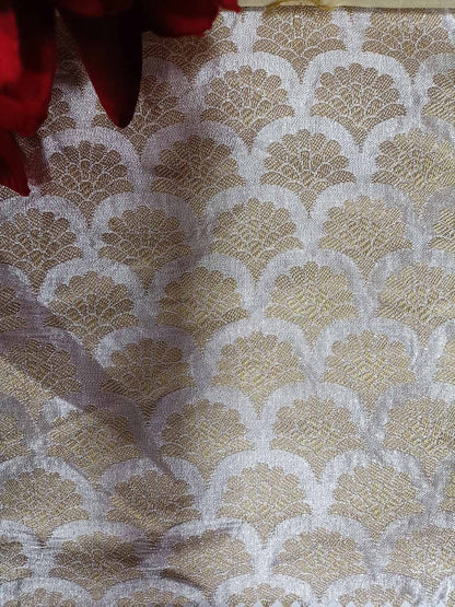 Dyeable Handloom Banarasi Pure Tissue Silk Fabric ( 2.5 Mtr ) - Luxurion World