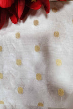 Dyeable Handloom Banarasi Pure Chiniya Silk Booti Design Fabric ( 2.5 Mtr ) - Luxurion World