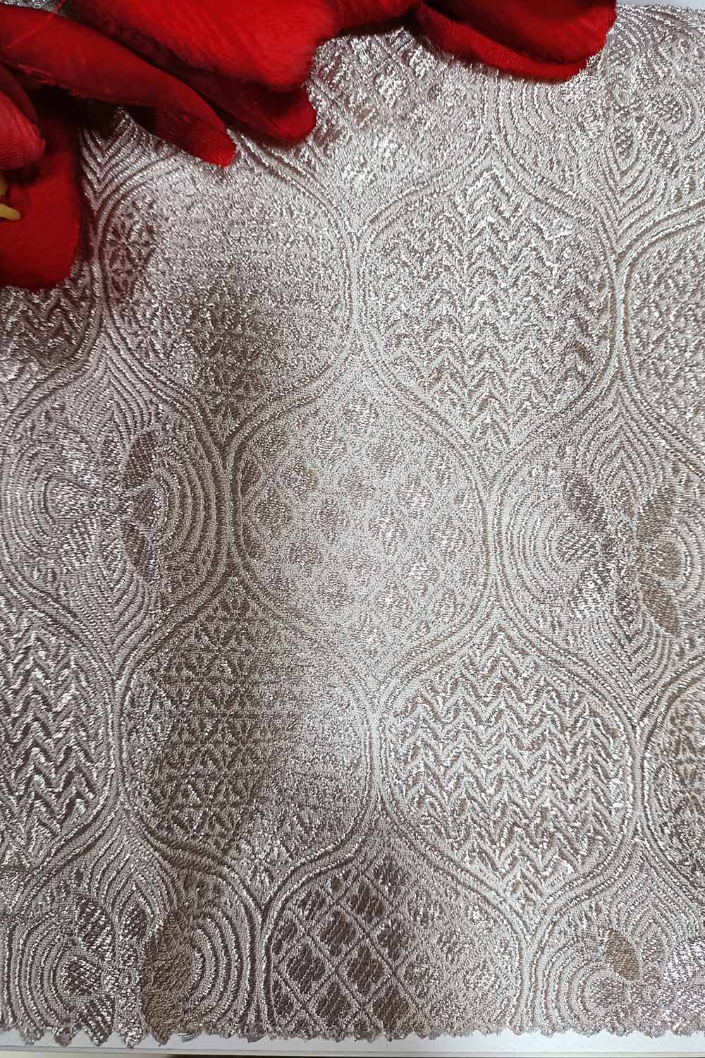 Dyeable Handloom Banarasi Pure Georgette Fabric ( 2.5 Mtr ) - Luxurion World