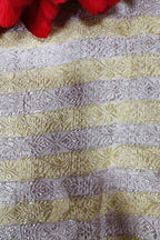Dyeable Handloom Banarasi Pure Georgette Stripe Design Fabric ( 2.5 Mtr ) - Luxurion World