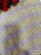 Dyeable Handloom Banarasi Pure Georgette Stripe Design Fabric ( 2.5 Mtr ) - Luxurion World